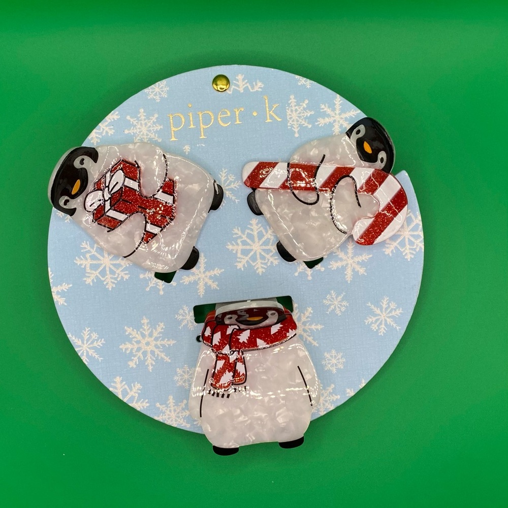 Piper K Penguin Hair Clips